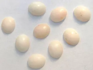 10x8mm Natural Angel Skin Coral Oval Cabochon