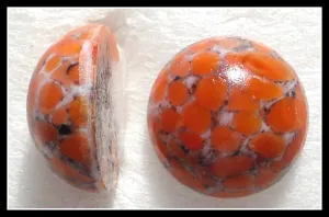 11mm (1684) Coral Matrix Round Cabochon