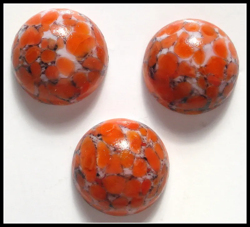 11mm (1684) Coral Matrix Round Cabochon