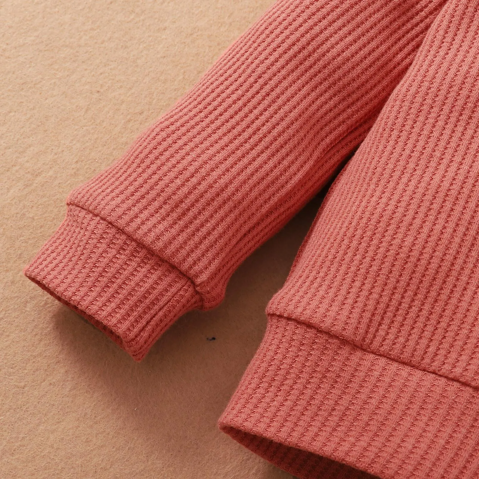 18M-5Y Kids fashion Baby Boys Clothes Boys 2PCS Outfits Baby Boys Long Sleeve Round Neckline Tops Pants Set Coral Red Catpapa 22106071-3