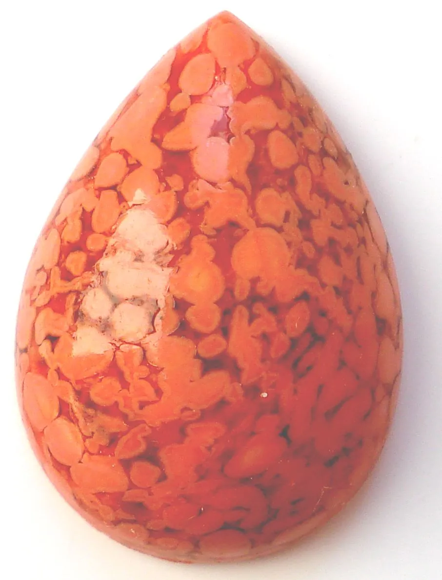 25x18mm (3331) Coral Matrix #2 Pear Pendeloque Cabochon
