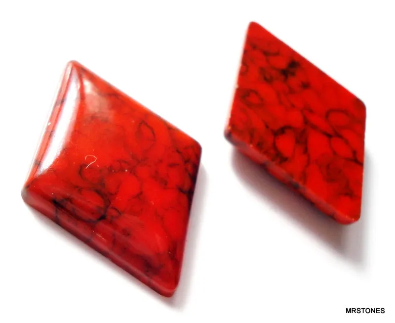 25x18mm Acrylic Coral Matrix Diamond Shape Flatback