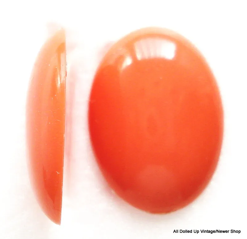 25X18MM Acrylic Oval cabochons Coral color