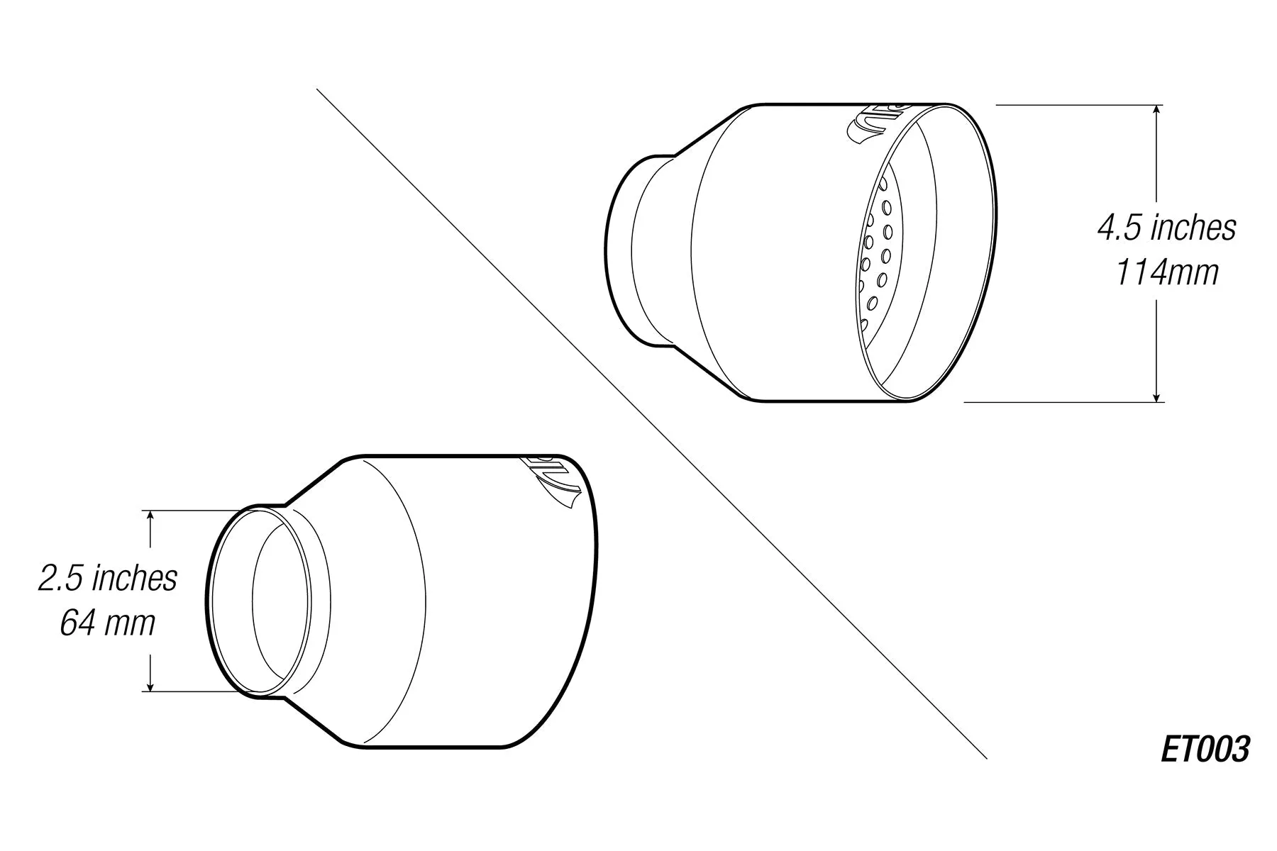 4.5" Universal Exhaust Tip ET003 (Burnt/Polish)