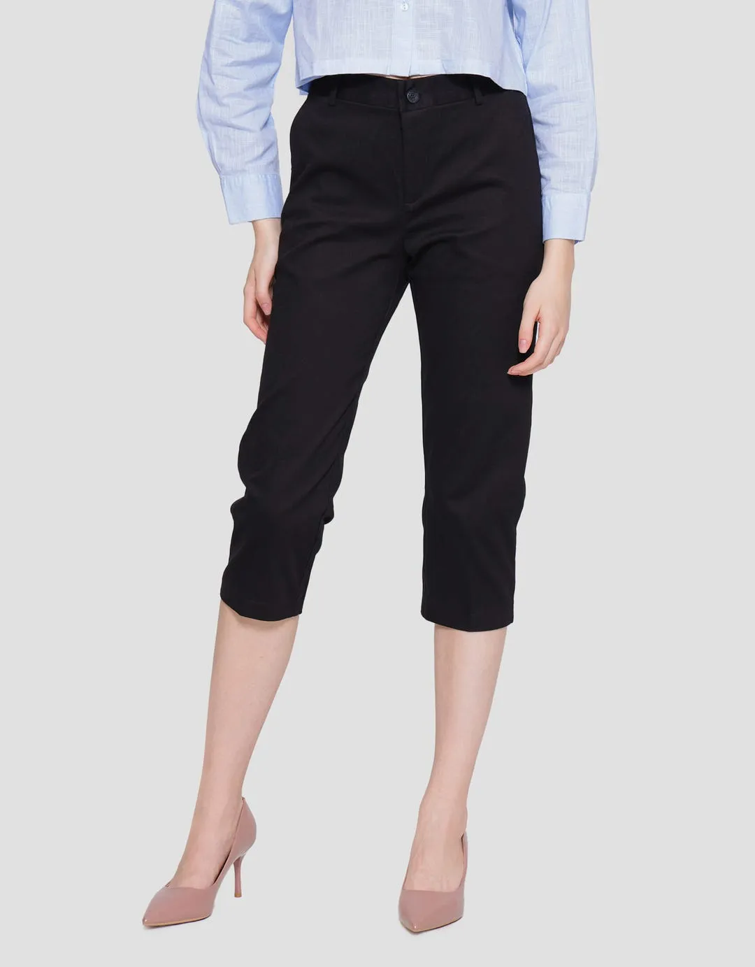 Connexion Crop Cotton Stretch Celana Panjang Wanita