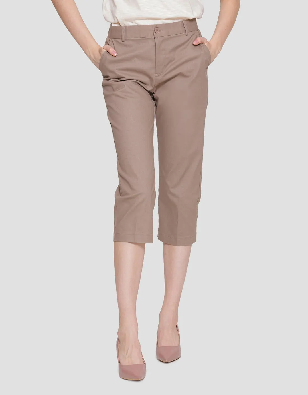 Connexion Crop Cotton Stretch Celana Panjang Wanita