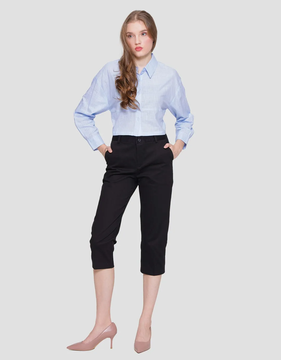 Connexion Crop Cotton Stretch Celana Panjang Wanita