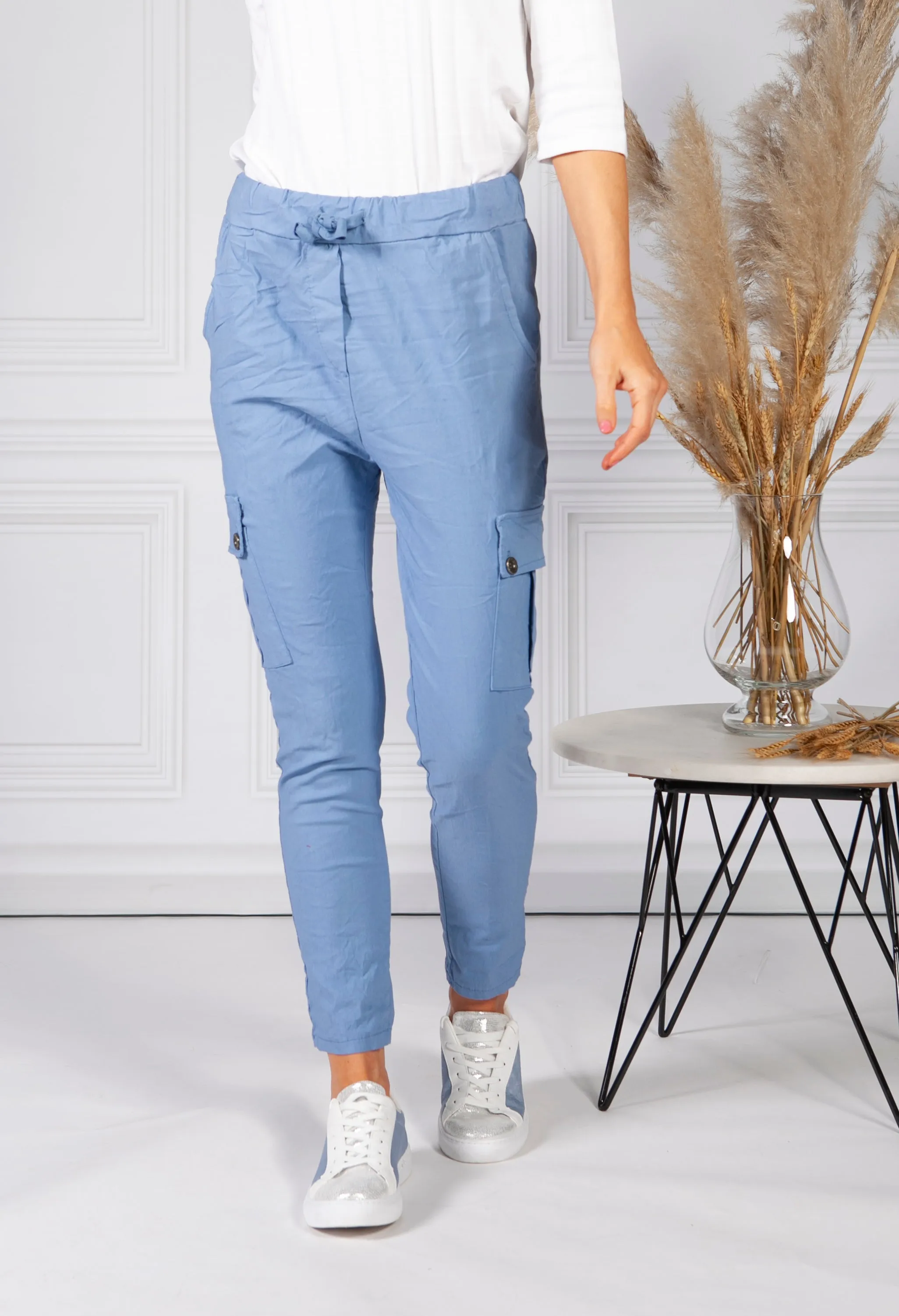 Cornflower Blue Cargo Joggers