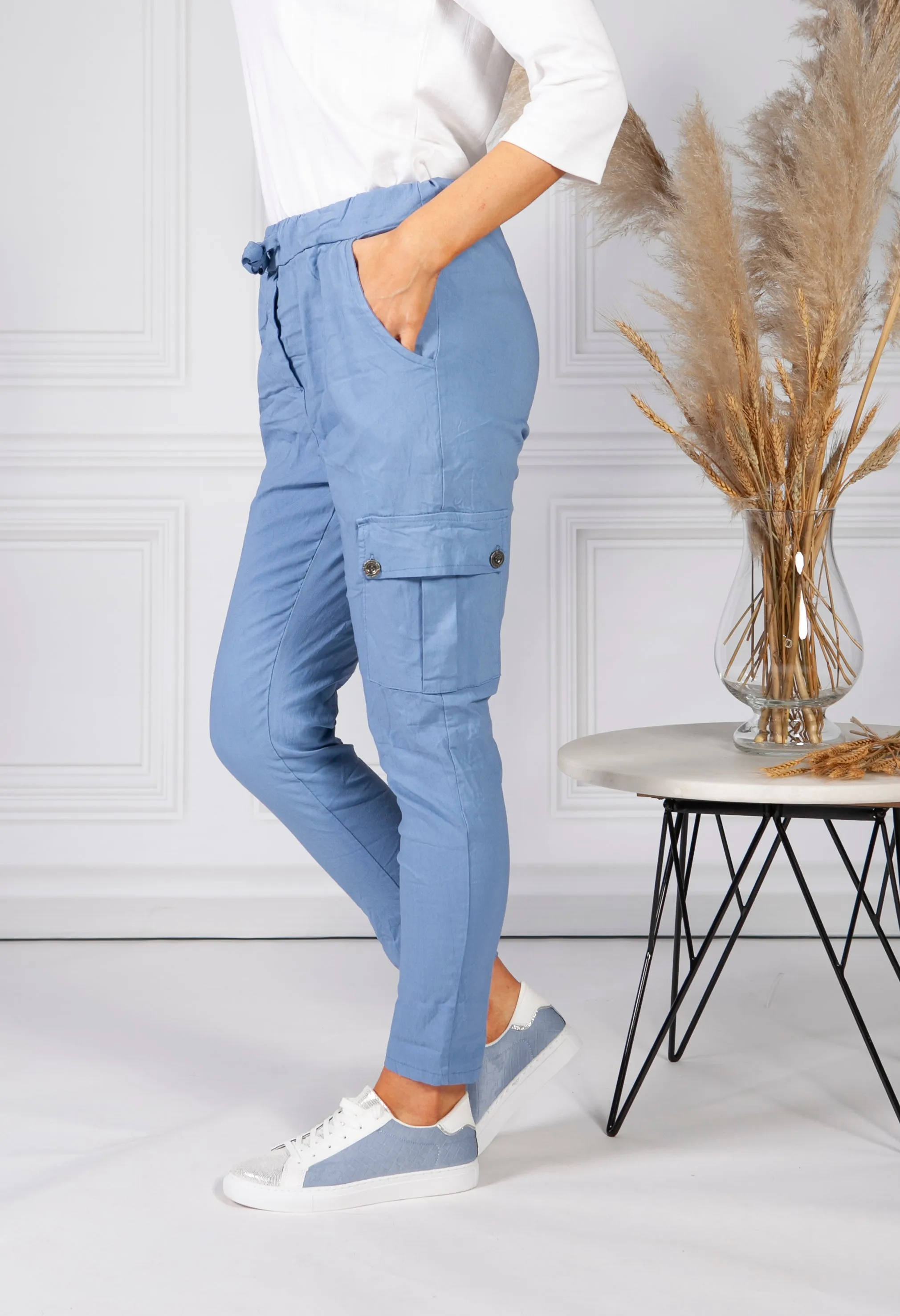 Cornflower Blue Cargo Joggers