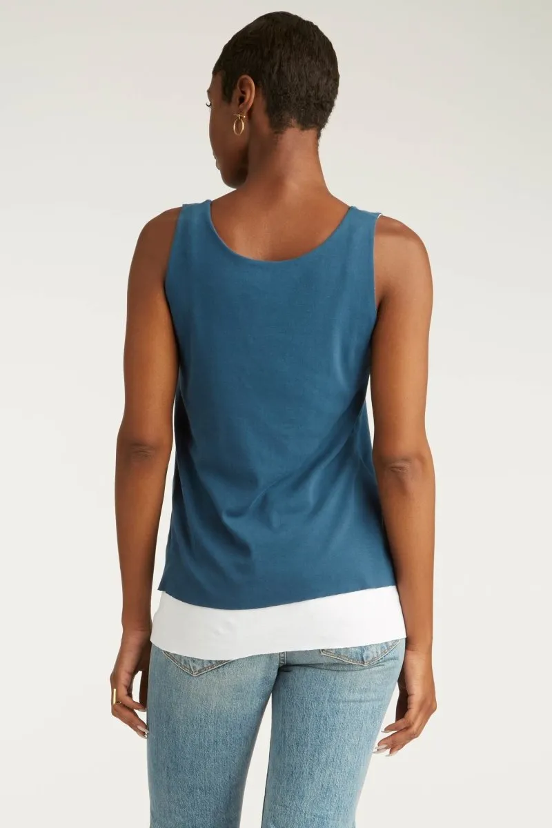Double Layer Tank in Soft Blue