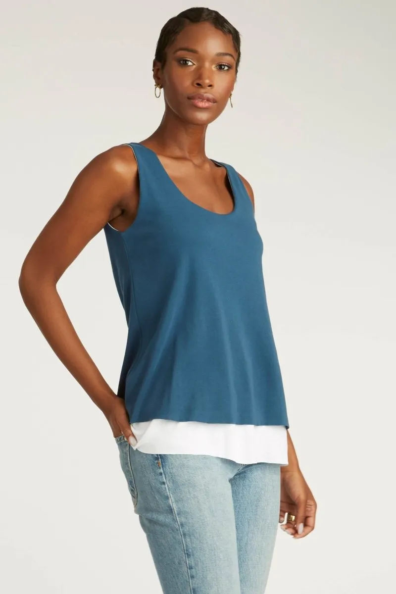 Double Layer Tank in Soft Blue