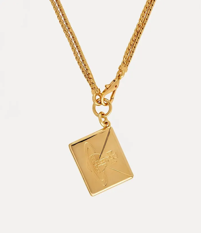 Love Letter Envelope Pendant - Gold - 630203B0-02R221-SM