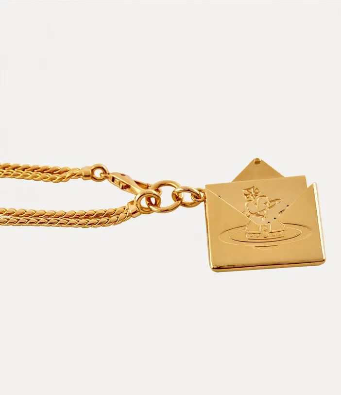 Love Letter Envelope Pendant - Gold - 630203B0-02R221-SM