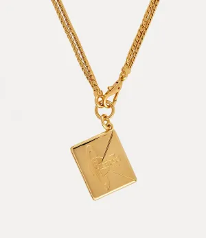 Love Letter Envelope Pendant - Gold - 630203B0-02R221-SM