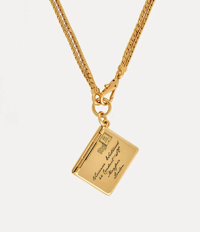 Love Letter Envelope Pendant - Gold - 630203B0-02R221-SM