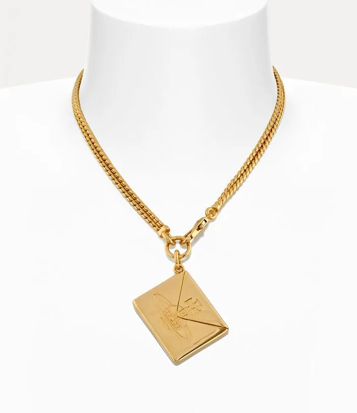 Love Letter Envelope Pendant - Gold - 630203B0-02R221-SM