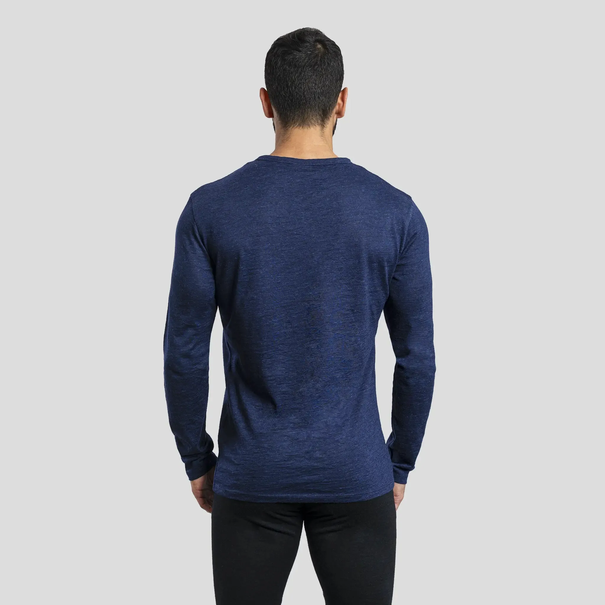 Men's Alpaca Wool Long Sleeve Base Layer: 160 Ultralight
