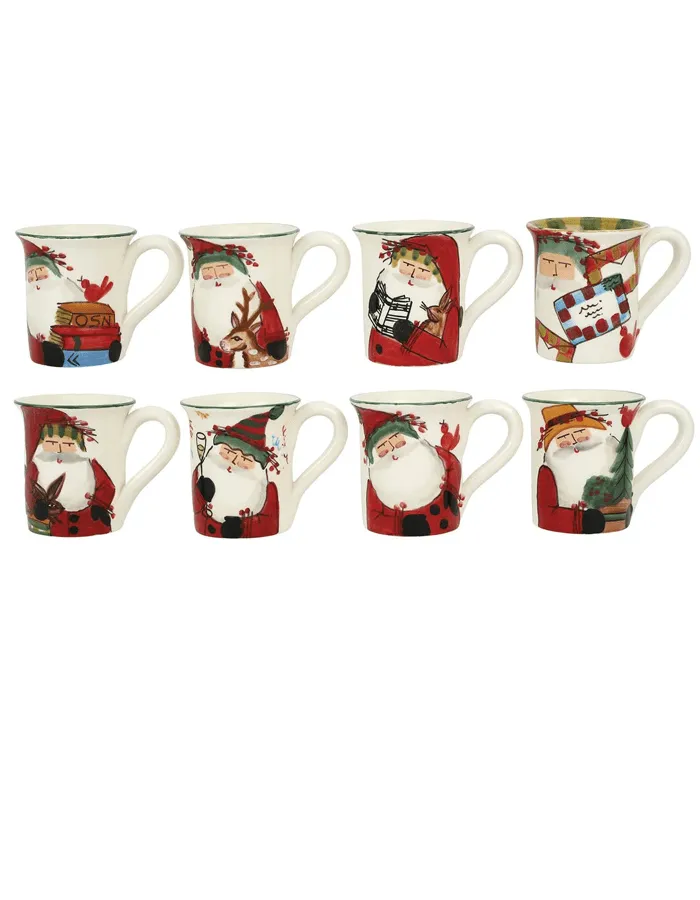 Vietri Old St. Nick Anniversary Assorted Mugs