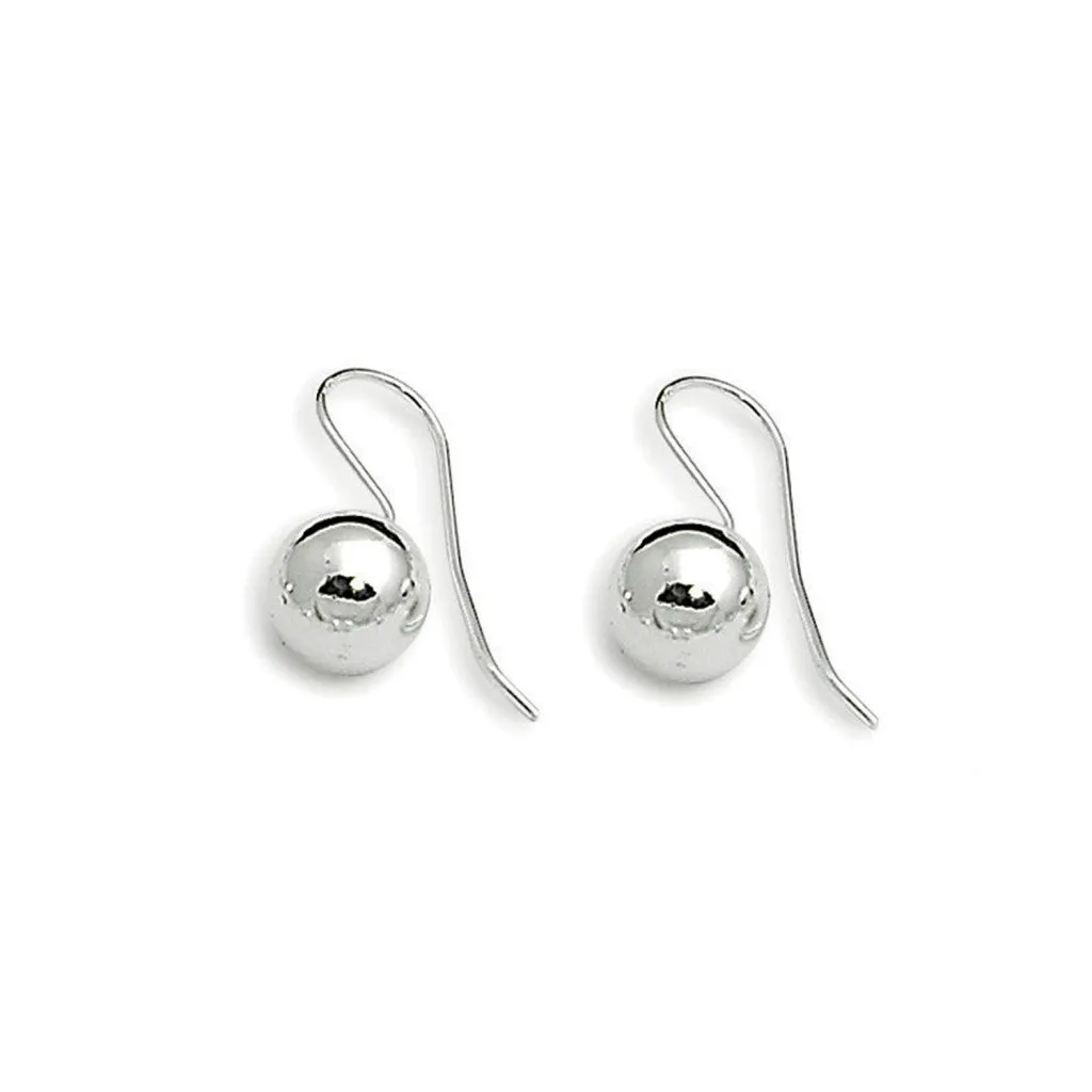Von Treskow Ball 10mm Hook Sterling Silver Earrings